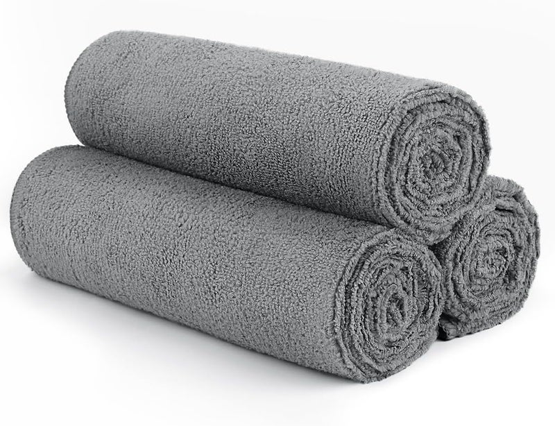 Orighty Gym Towels, Highly Absorbent Sweat Towels, Soft and Quick Drying Gym Towel for Daily Use, Multi-Purpose Towel for Sport, Salon, Spa, Hotel, 16 x 27 Inch, Grey, 3 Pack - Image 1